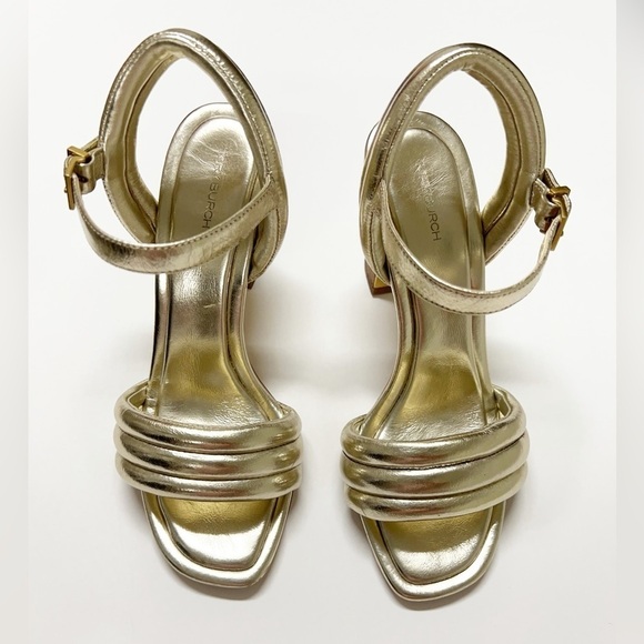 Tory Burch Womens Tibi Metallic Sparkly Gold Puffed Up Strappy Sandal Size 8 - Picture 4 of 10